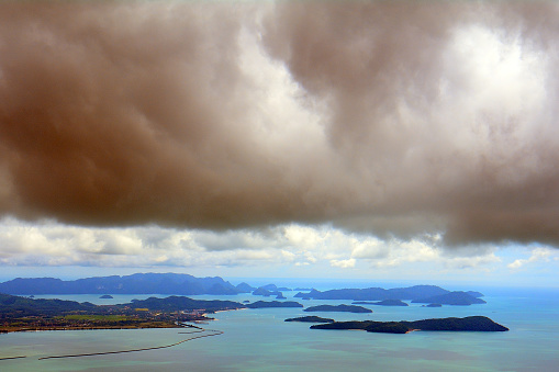 Landscape of Langkawi archipelago in Malaysia.