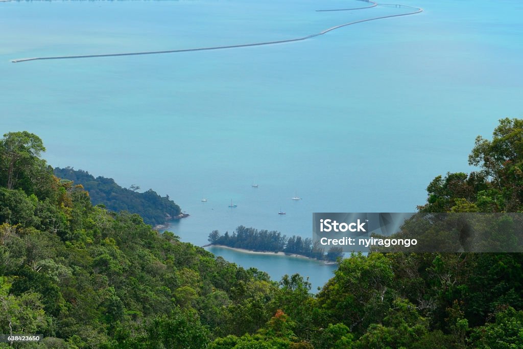Langkawi archipelago, Malaysia Landscape of Langkawi archipelago in Malaysia. Aerial View Stock Photo