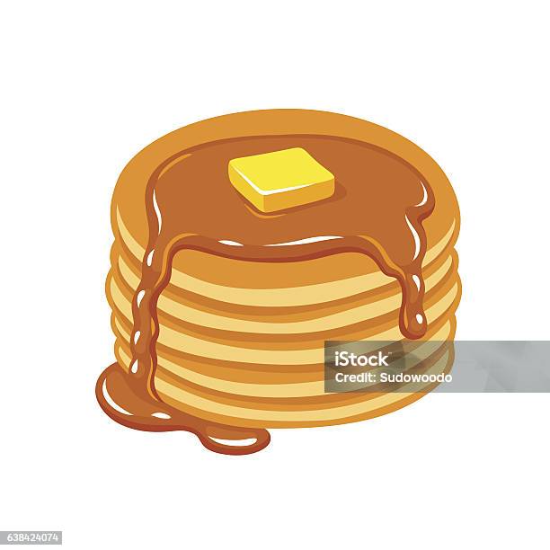 Crêpes Au Beurre Et Sirop Vecteurs libres de droits et plus d'images vectorielles de Pancake - Pancake, Cartoon, Infographie - Production artistique
