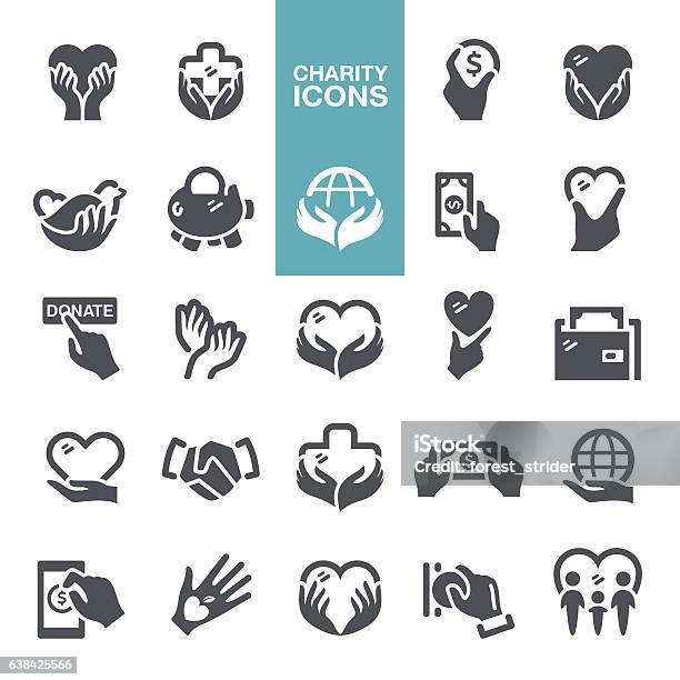 Charity And Donate Icons Stock Illustration - Download Image Now - Icon Symbol, Homelessness, Healthcare And Medicine