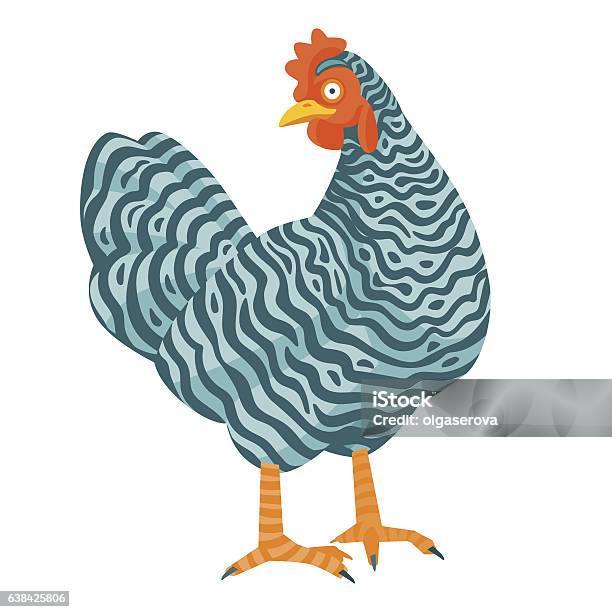 Speckled Chicken Funny Vector Illustration Stock Illustration - Download Image Now - Chicken - Bird, Spotted, Agriculture