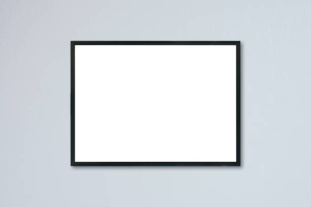 istock Mock up blank frame hanging on wall in room 638426228