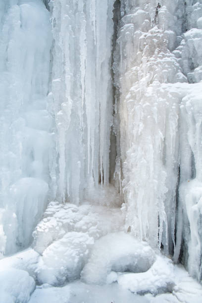 Photo of Ice, Frozen at waterfall cascade in mountain Mecsek