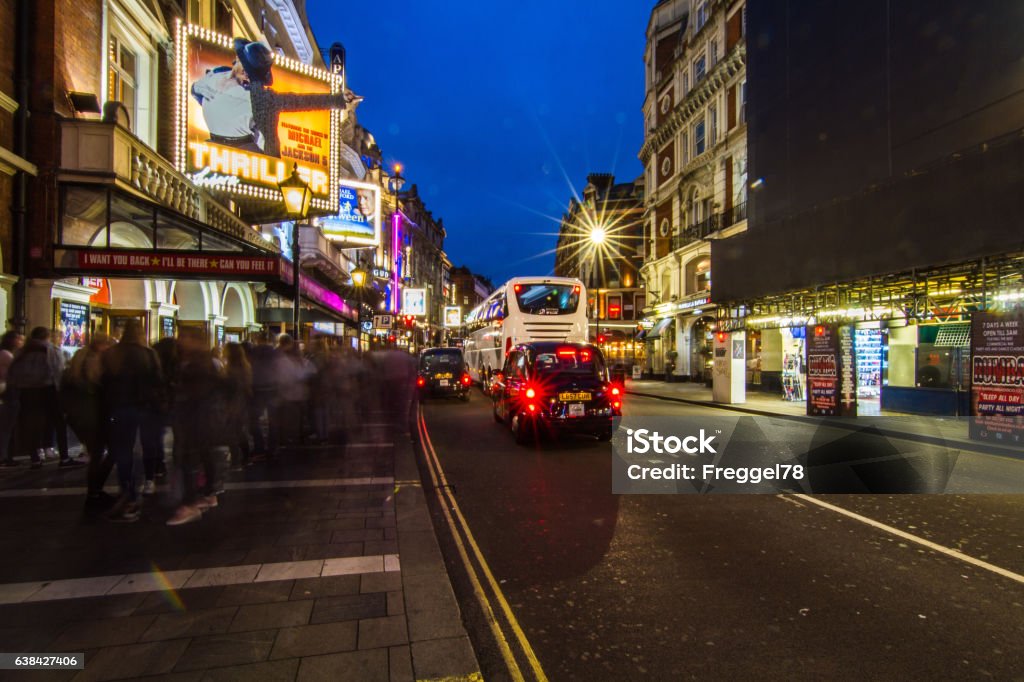 Shaftesbury Avenue London West End Shaftesbury Avenue with Musical Theaters in Londoner West End London - England Stock Photo