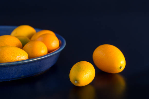 istock Citrus fruits on black background 638429408