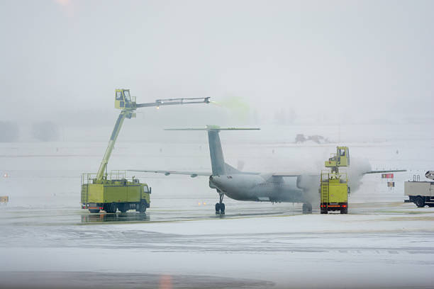 istock The de-icing of a  passenger plane just before taking-off 638432460