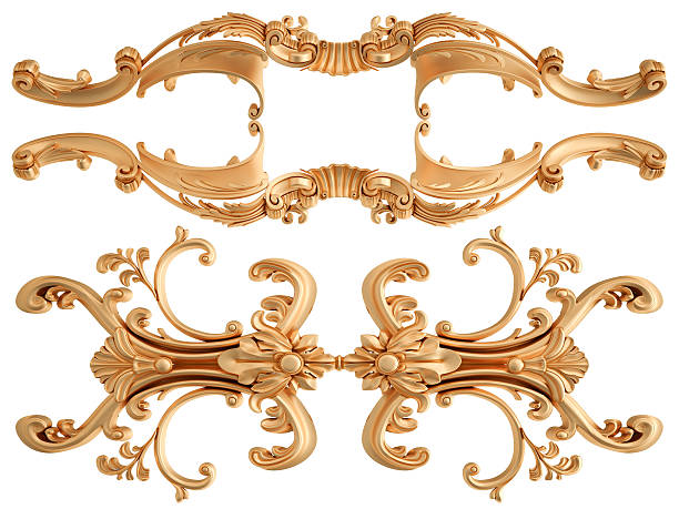 istock Gold ornament on a white background. Isolated 638432470
