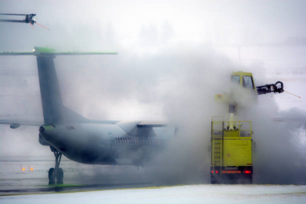 istock The de-icing of a  passenger plane just before taking-off 638432642