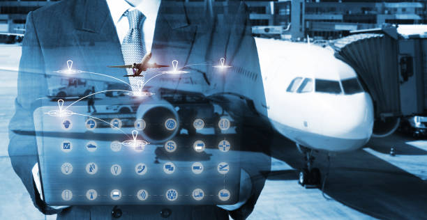 istock Businessman working at Airport 638434210