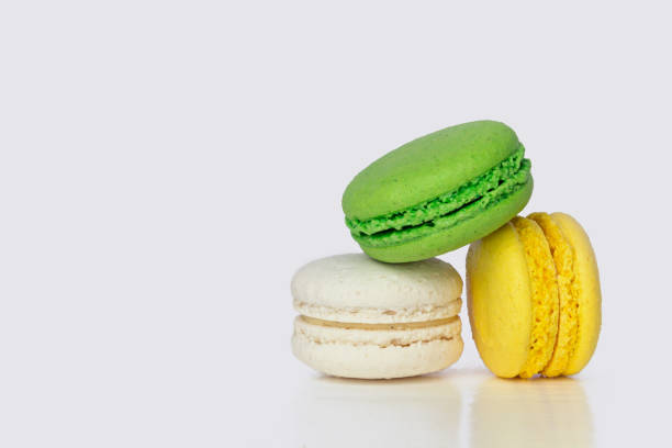 istock Colored Sweet Dessert on a White Background. Copy Space 638436434