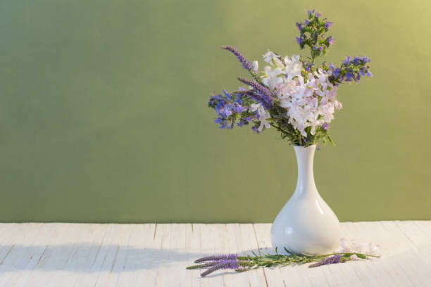 istock flowers in a vase on green background 638436996