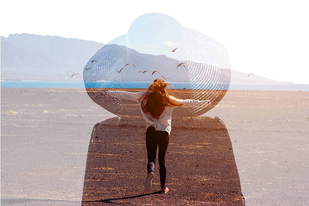 istock Double exposure woman portrait 638438840