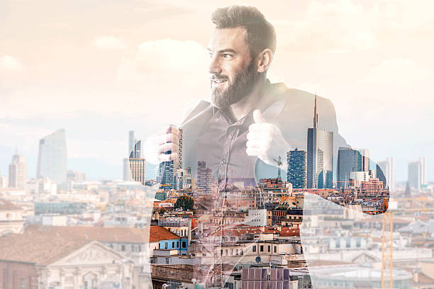 istock Double exposure portrait of a businessman 638439002