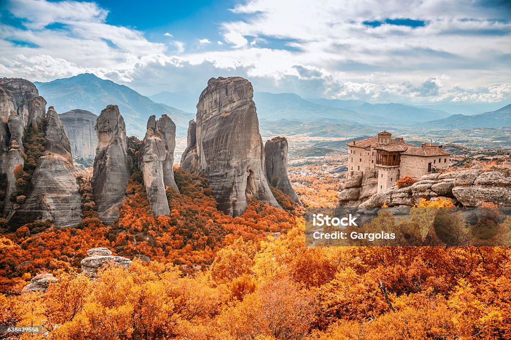 Meteora monastery, Greece UNESCO World Heritage, Saint-nicolas, clifftop,  Meteora Stock Photo