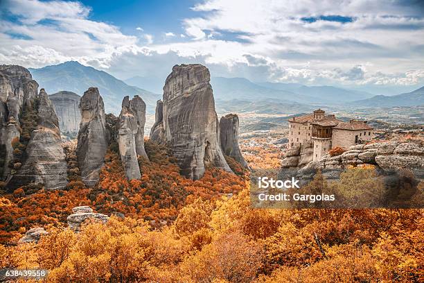 Meteora Monastery Greece Stock Photo - Download Image Now - Meteora, Greece, Monastery