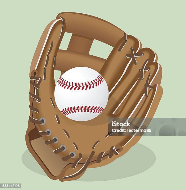 Illustration Vectorielle Réaliste Gant De Baseball Et Balle Vecteurs libres de droits et plus d'images vectorielles de Gant de baseball