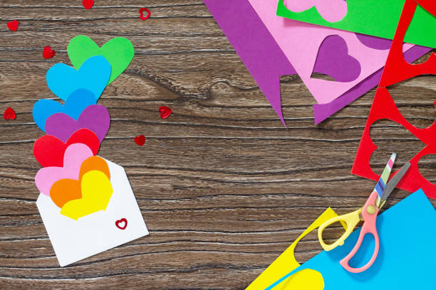 istock Greeting frame birthday or Valentine's Day. Heart from paper rai 638444196