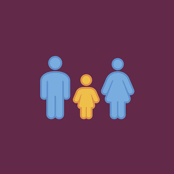 istock Silhouette family. family icon 638444354