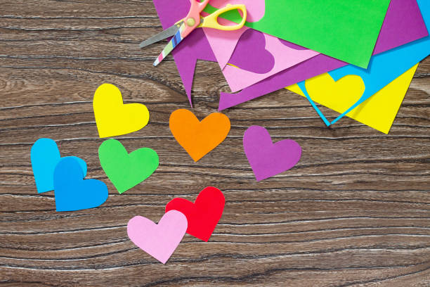 istock Greeting frame birthday or Valentine's Day. Heart from paper rai 638444504