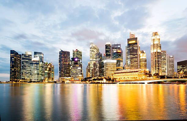 istock Night view of Singapore buisiness district 638446986