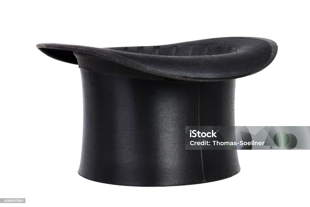 Top has Black top hat isolated on white background Hat Stock Photo