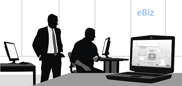 dbałość o szczegóły inżynierowie - focus on shadow black business digitally generated image stock illustrations