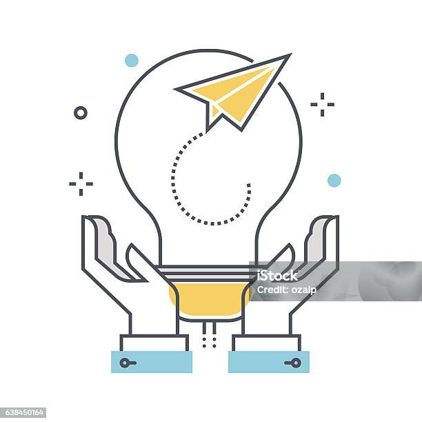 Color Line Start Up Company Concept Illustration Icon Stock Illustration - Download Image Now