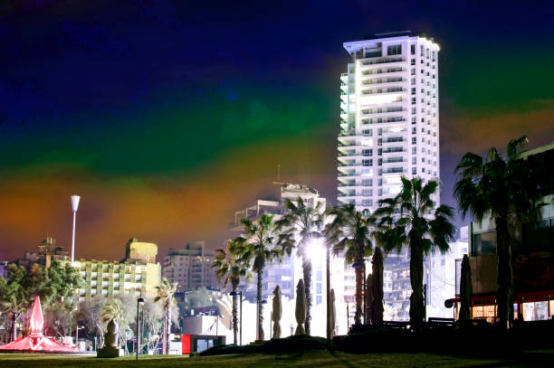 istock Night city with bright lights 638453296