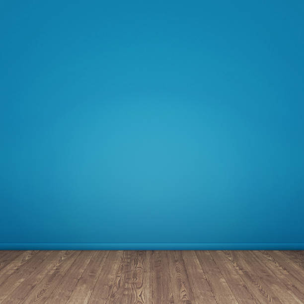 istock Room with blue wall and wooden floor 638454698
