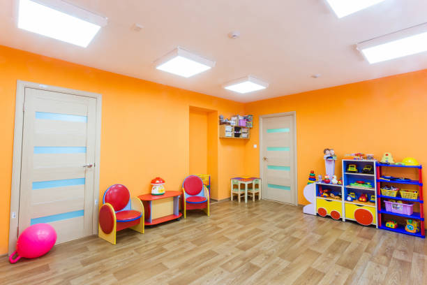 istock Orange game room in the kindergarten 638458088