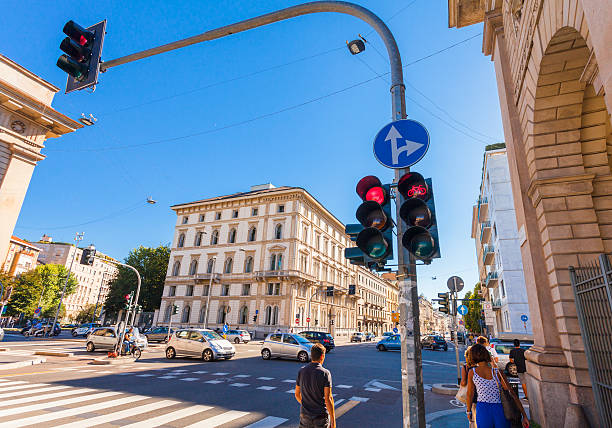 City street on a summer's day in Bilbao, Spain