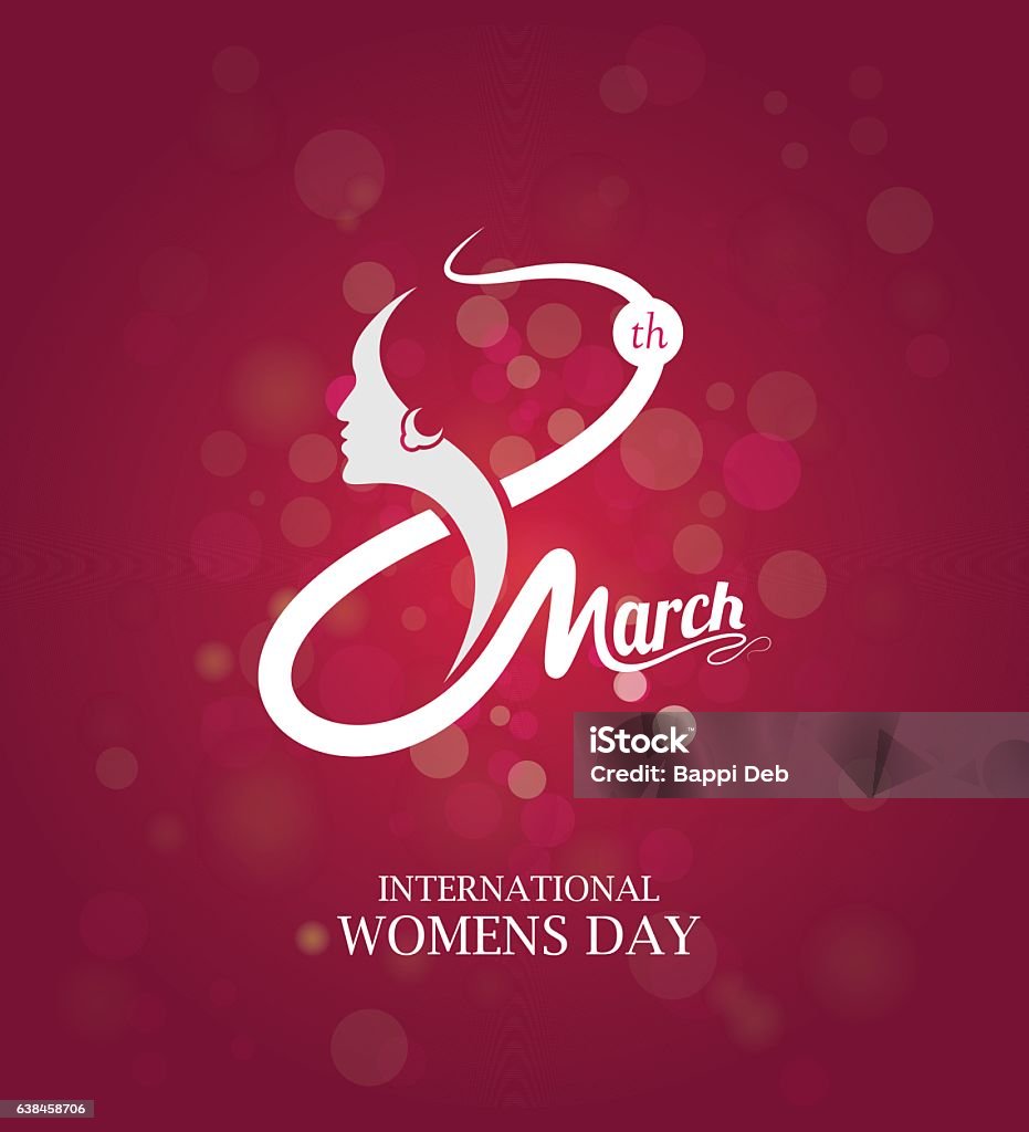 8th March Womens Day Template 8th March Women's Day Template in Abstract Background Women stock vector