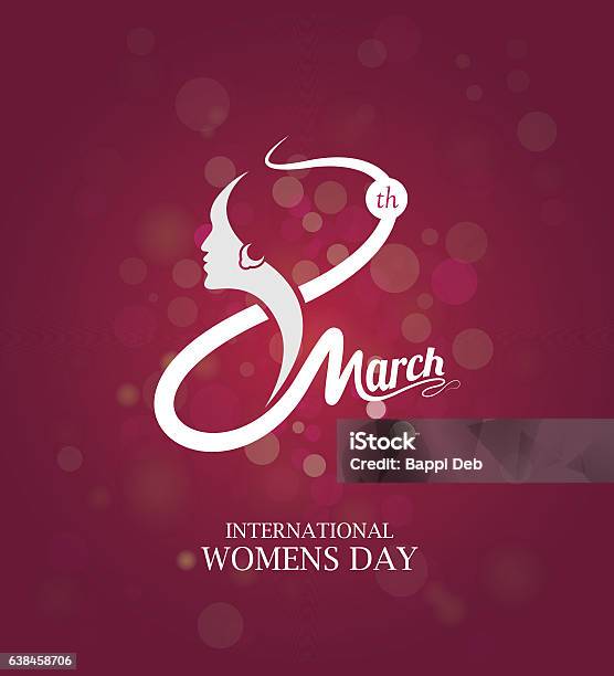 8th March Womens Day Template Stock Illustration - Download Image Now - Women, Number 8, Only Women