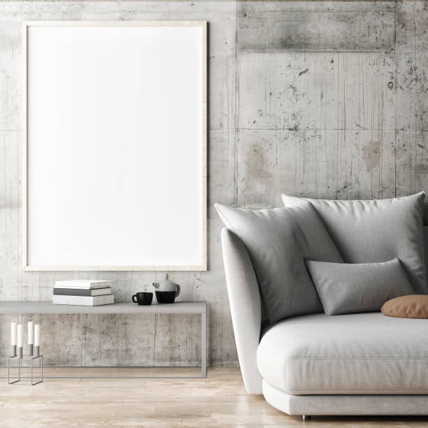 istock Framed poster in hipster living room 638459788