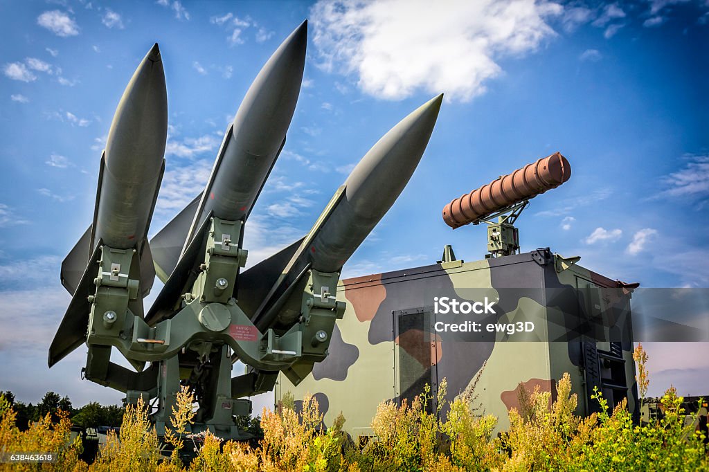 US Hawk missles in defense readiness Missile Stock Photo