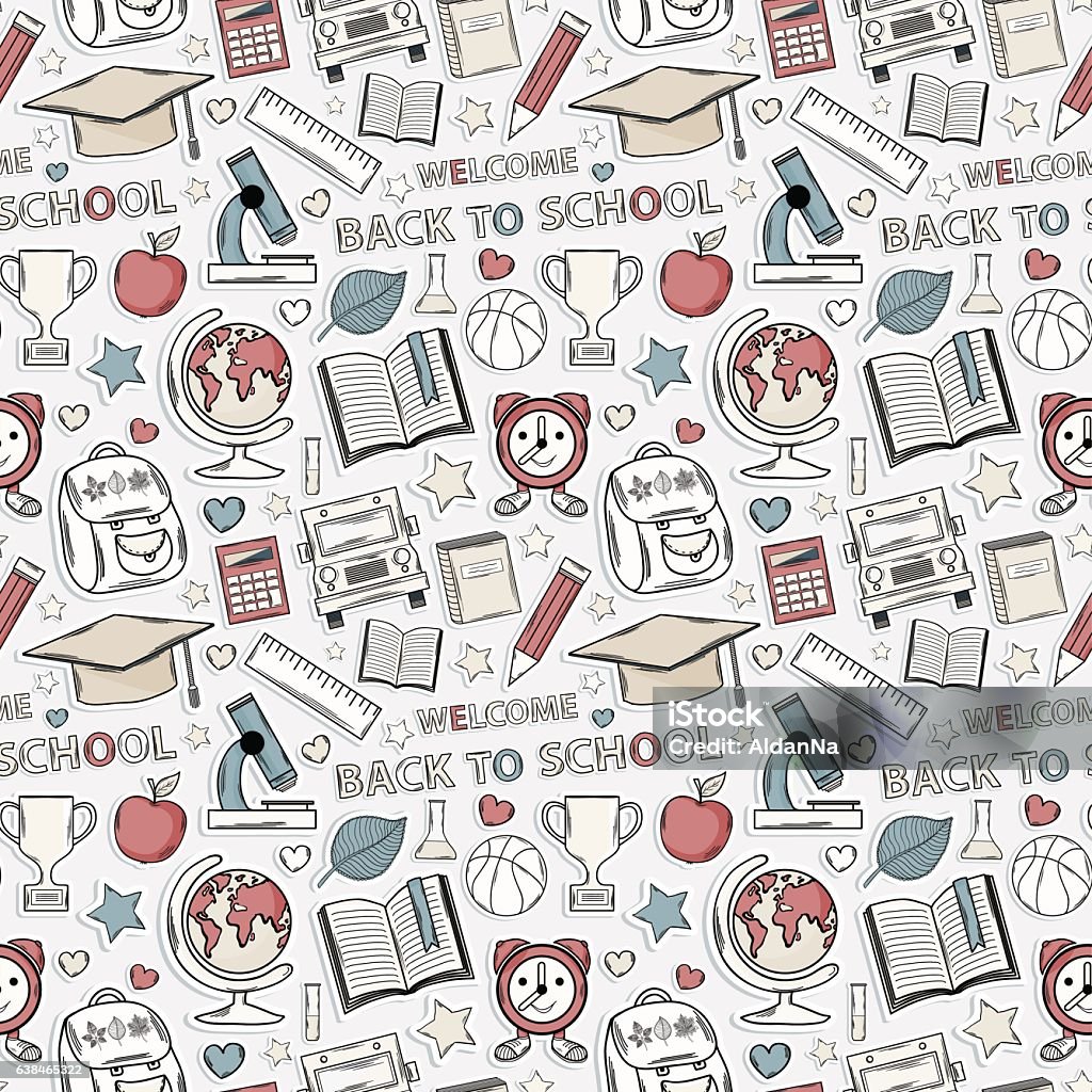 High Resolution School Pattern School Pattern Seamless Stock Illustration - Download Image Now ...