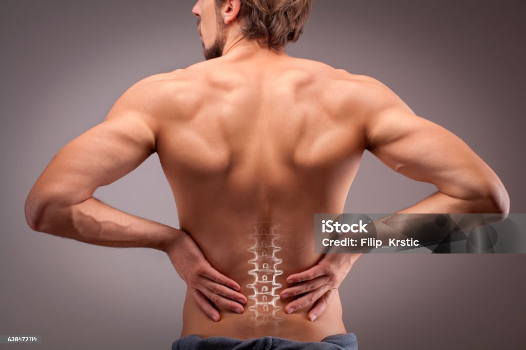 Lower back pain Human anatomy Lower Back Pain Stock Photo