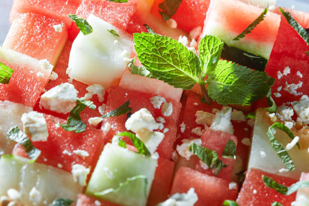 istock watermelon slices with cottage cheese 638473684