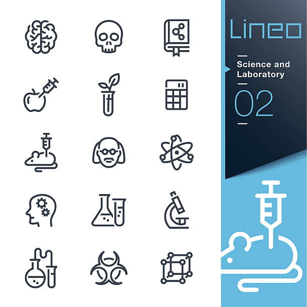 Lineo - Science and Laboratory line icons Vector illustration, Each icon is easy to colorize and can be used at any size. laboratory technician icon stock illustrations