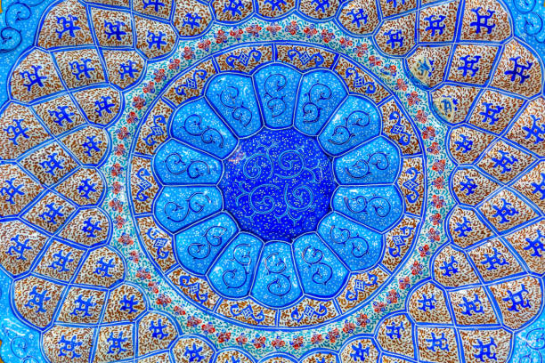 istock Ancient Arab Islamic Designs Blue Pottery Madaba Jordan 638476308