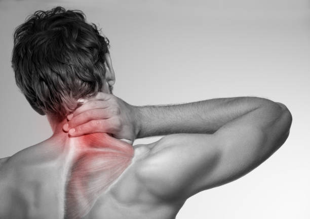 首の痛み - 人の筋肉 ストックフォトと画像