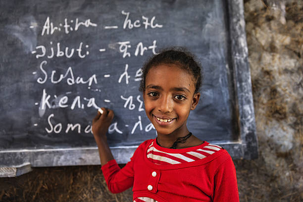 istock African little girl is learning Amharic language 638479440