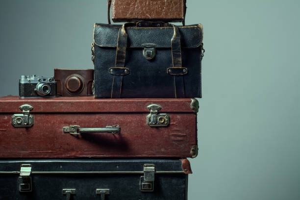 istock Stack of vintage shabby suitcases 638486134