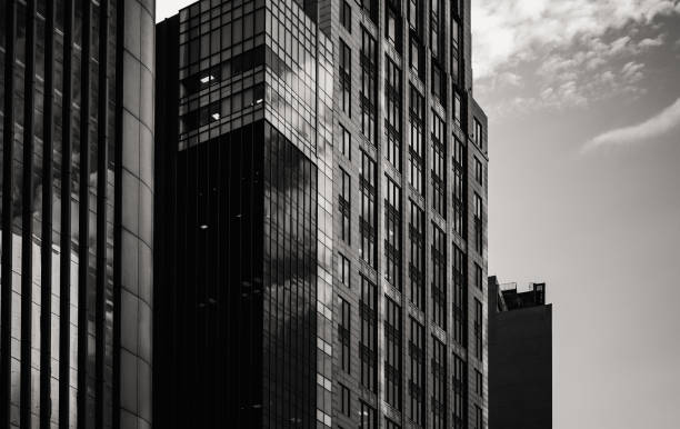 istock Office buildings stretch up to the sky with B&W color 638487664