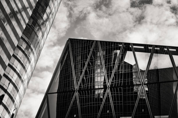 istock Office buildings stretch up to the sky with B&W color 638487788