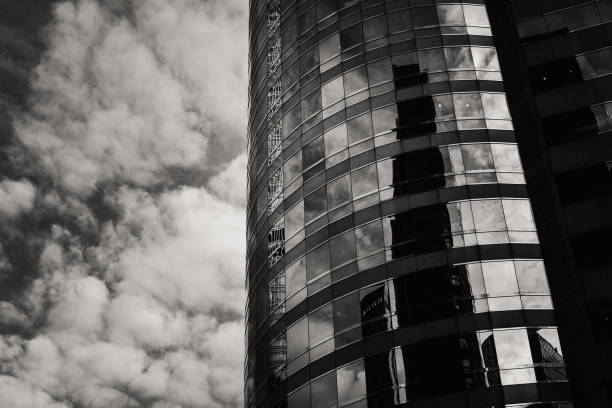 istock Office buildings stretch up to the sky with B&W color 638487856