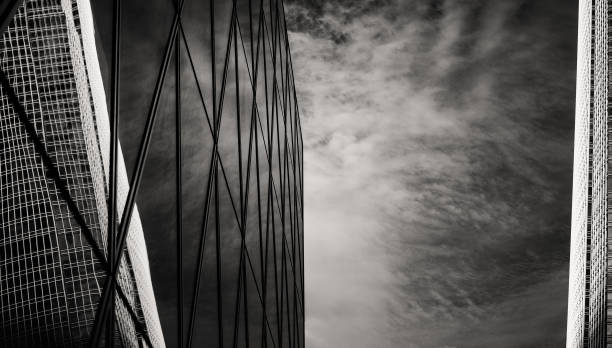 istock Office buildings stretch up to the sky with B&W color 638487906