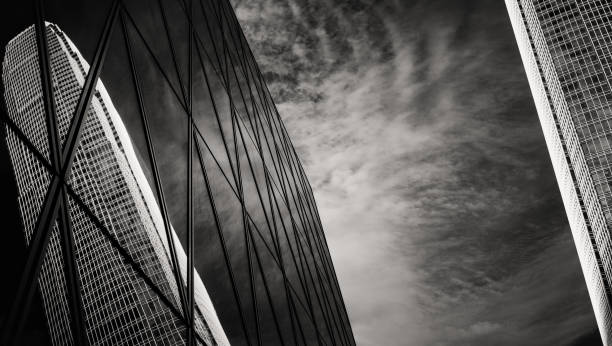 istock Office buildings stretch up to the sky with B&W color 638487940