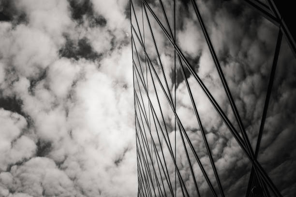istock Office buildings stretch up to the sky with B&W color 638488534