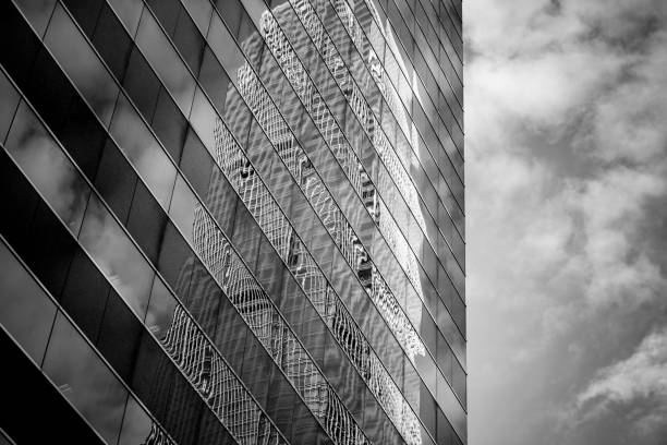 istock Office buildings stretch up to the sky with B&W color 638488744